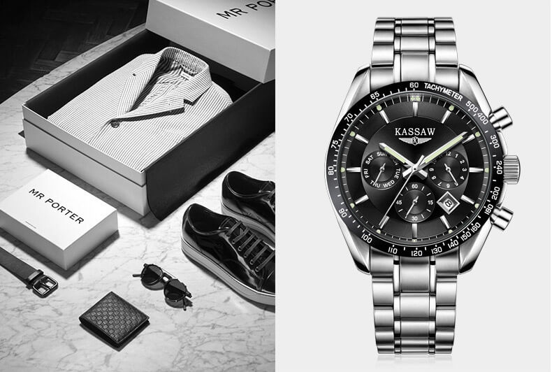 Đồng hồ nam chính hãng Kassaw K851-1 hàng mới 100% ,kính sapphire chống nước,chống xước,máy cơ ,dây kim loại trắng thép không gỉ 316L ,kiểu dáng thể thao ,mặt đen 3 núm