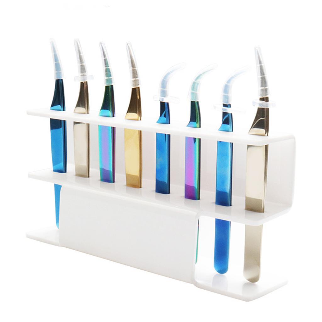 2pcs Make Up Tools Tweezers Storage Holder Desk Display Stand Shelf Holder