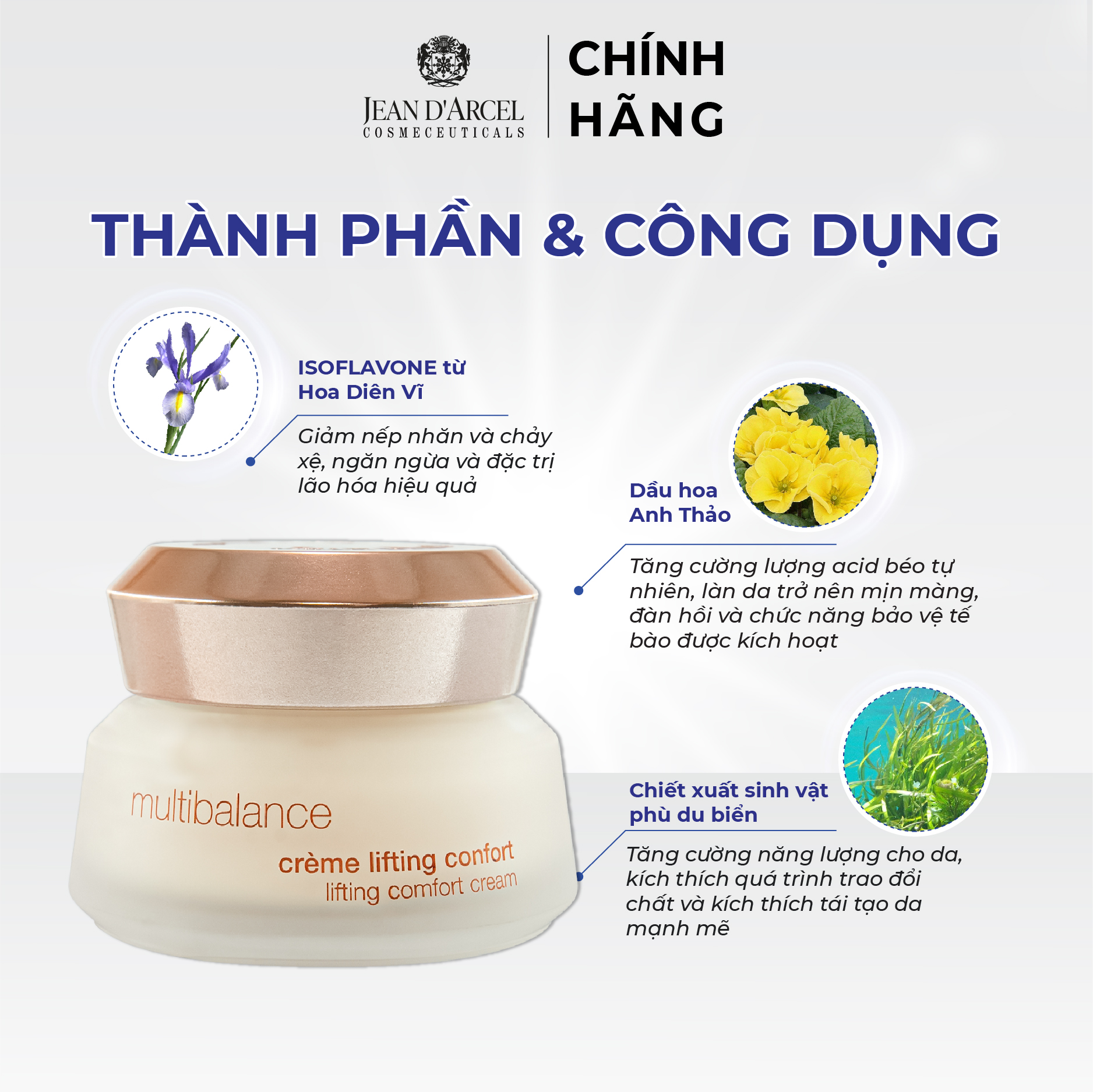 J14 - Kem dưỡng giúp giảm nếp nhăn và chảy xệ Jean d'Arcel