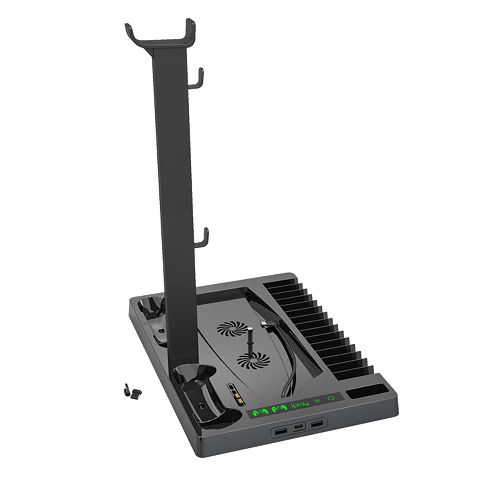Vertical Stand with Cooling Fan USB Hub For PS5 Dual Controller Consoles