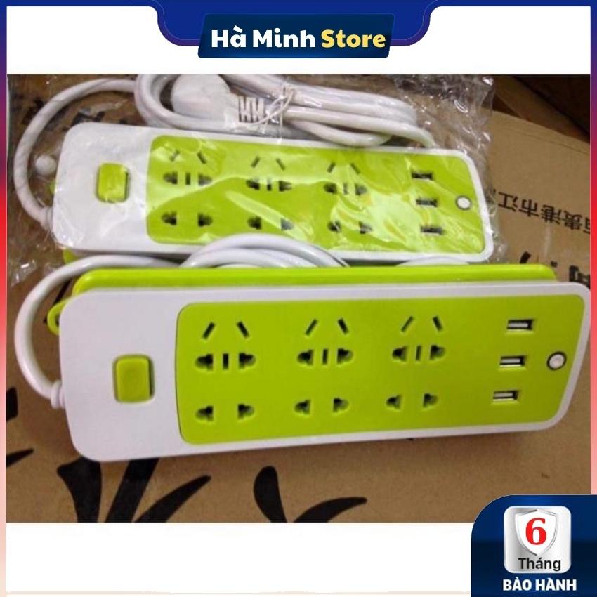 Ổ Cắm Điện Đa Năng Chống Giật 9 ổ cắm, 3 cổng USB - Ổ Cắm Điện Xanh Thái Lan Đa Năng Siêu Bền An Toàn