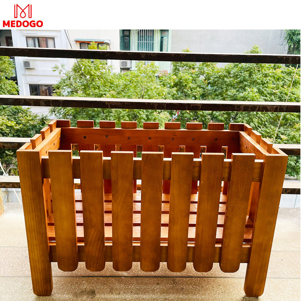 Chậu gỗ trồng cây Medogo, hoa, chậu chữ nhật trồng cây ban công-03