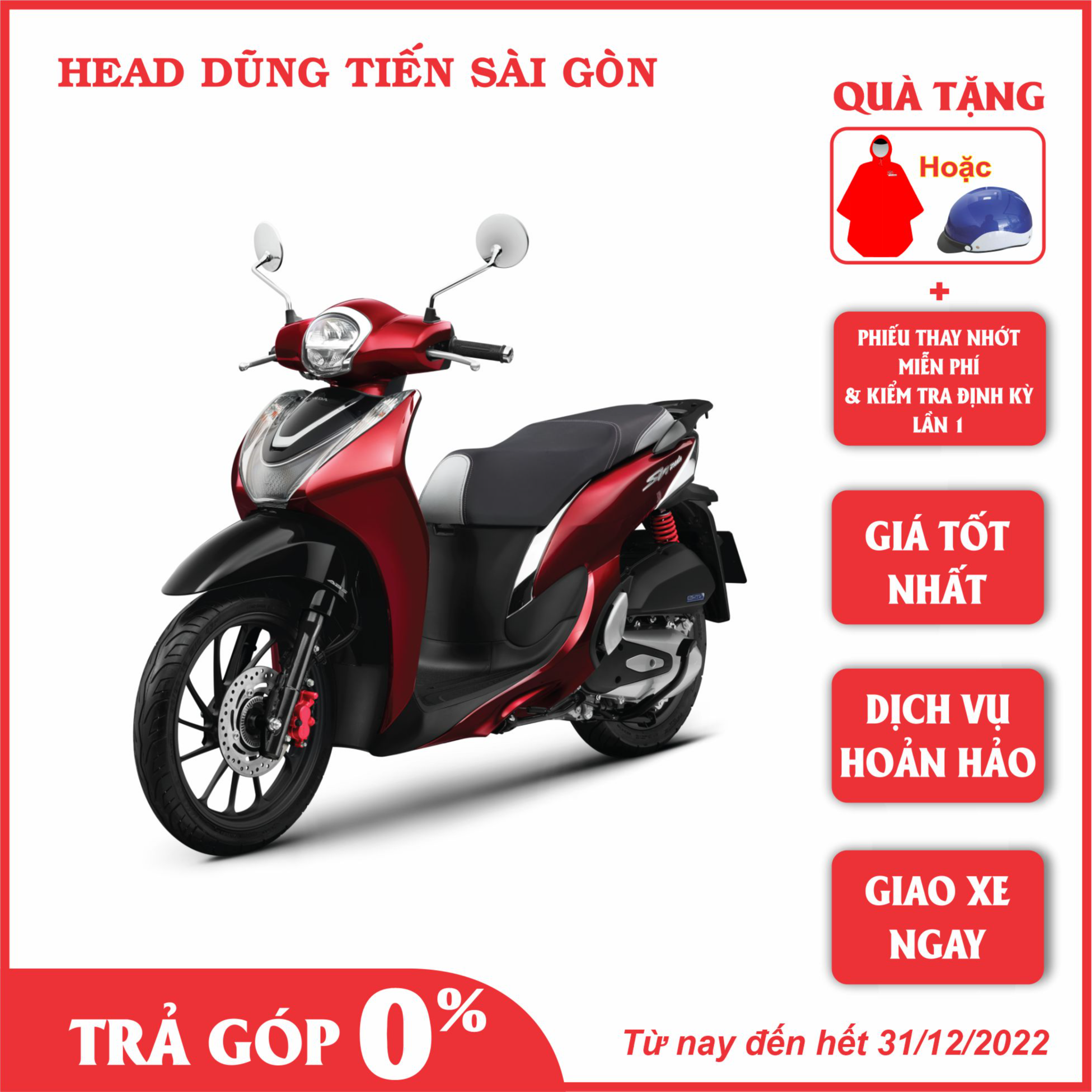 Xe Máy Honda SH Mode Cao Cấp ABS 2022- Đỏ Đen