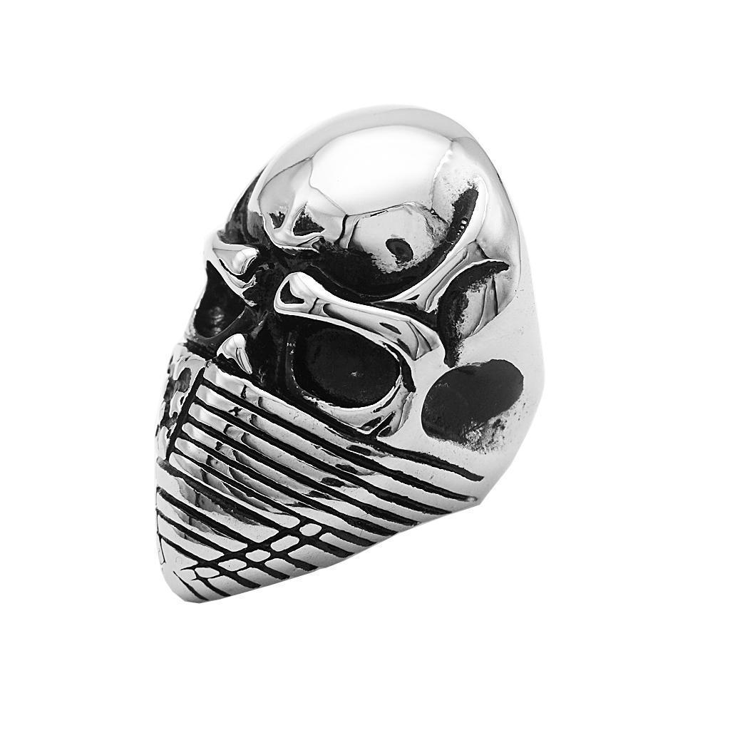 Punk Rock Sliver Evil  Skull Head Finger  American Flag