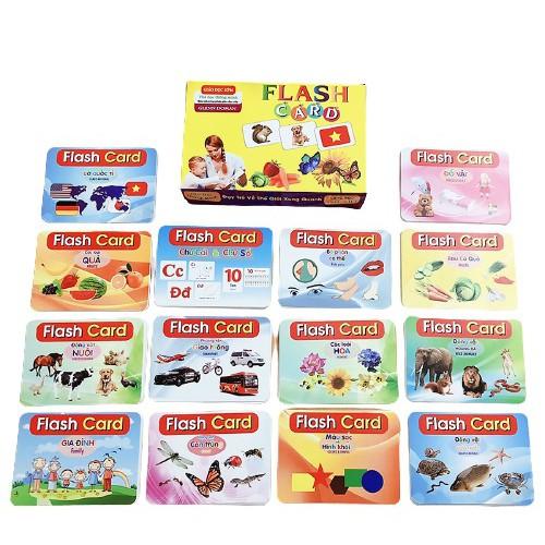 Thẻ học Flash card thông minh loại to (16x12cm) 15 chủ đề quà tặng cho bé trẻ em