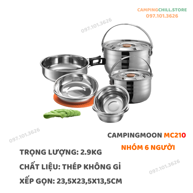 BỘ NỒI CẮM TRẠI DÃ NGOẠI CHO 6 NGƯỜI MC-210