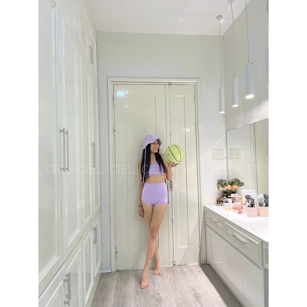 Bikini hai mảnh tím pastel (Có bán kèm mũ) - CIEL SWIMWEAR - S