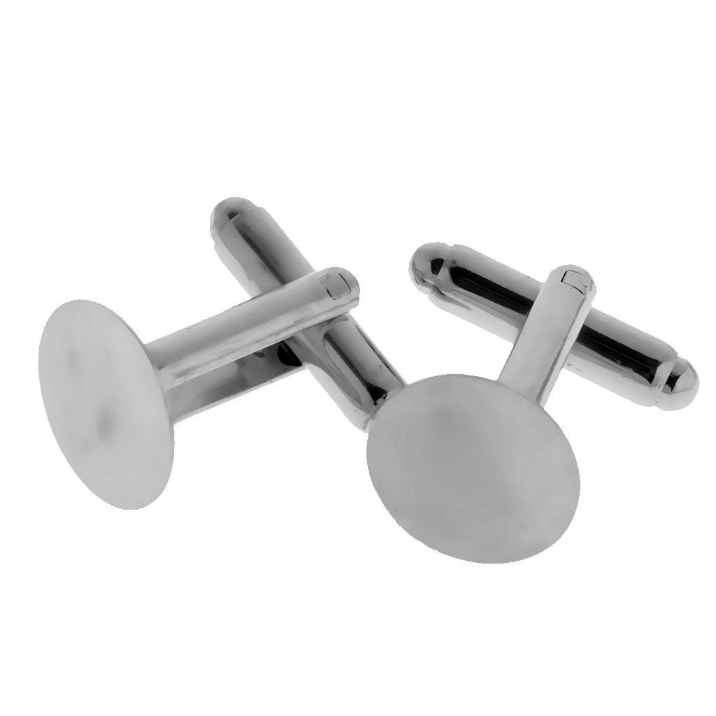 Men Brass Business Shirt Cufflink Flat Round Wedding Party Cuff Links
