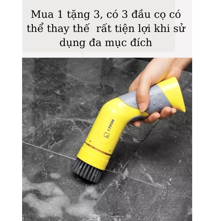 Máy cọ rửa, làm sạch đa năng sử dụng pin AA, chống nước IPX5