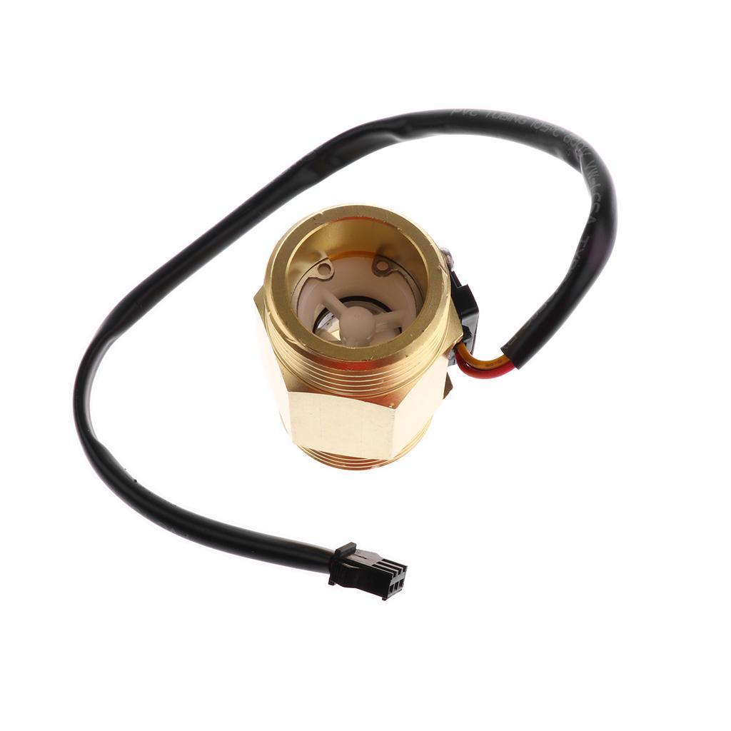 4pcs Copper G1 Thread Water Flow Sensor With Accuracy 1 ～ 25L / MIN ± 5% DC 5 ～ 15V