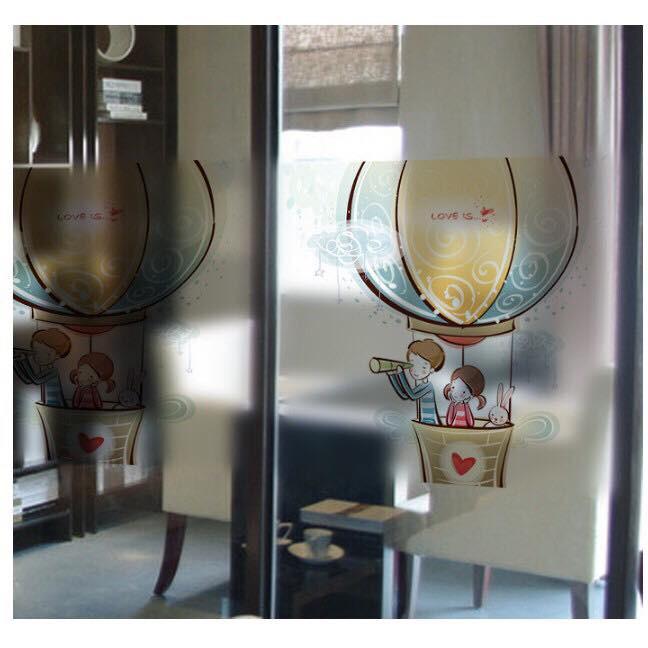 Decal trang trí kính cao cấp mẫu khinh khí cầu