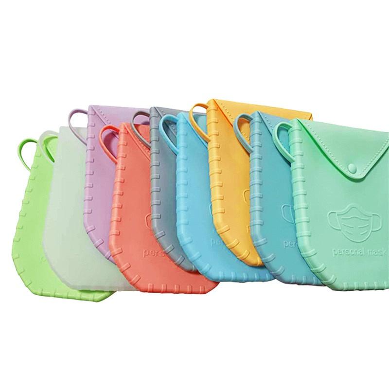 Mask Buggy Bag Silicone Material Portable Face Mask Holder Storage Box Dustproof Face Mask Case Reusable Facemask Storage bag