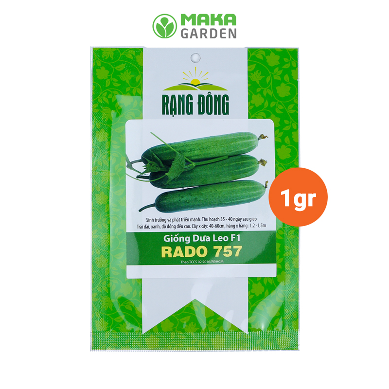 Hạt giống Dưa Leo Lai F1 Rado 757 - Gói 1Gr - 25 hạt - Trái Dài, Giòn Ngọt, Trồng Quanh Năm