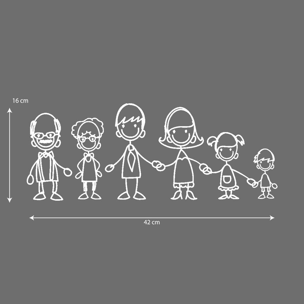 Decal dán xe hơi, sticker dán xe ôtô, tem xe hơi, tem dán hình gia đình độc đáo nhiều mẫu