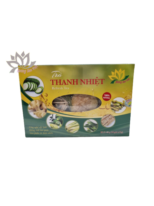 TRÀ THANH NHIỆT (CHANH + SẢ + GỪNG) HỘP 80G - HƯƠNG SEN VIỆT