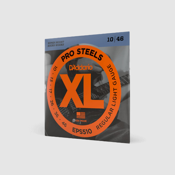 D'Addario EPS510, 10-46 - Dây đàn guitar điện D'Addario EPS510 ProSteels Electric Guitar Strings, Regular Light , Size 10 - Hàng chính hãng