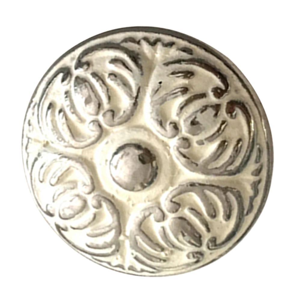 6Pcs Bedroom Drawer Knob,Silver Embossing Pattern