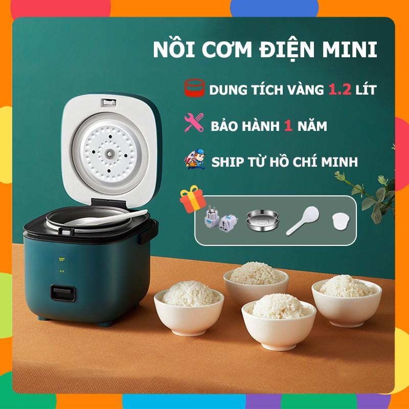 Nồi Cơm Điện Mini Đa Năng1.2L  (Nấu Cháo, Hầm, Chưng, Hấp, Luộc)