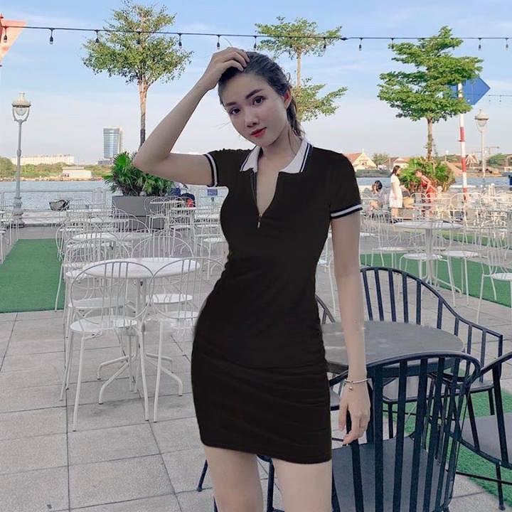 Đầm nữ cổ trụ khóa kéo thời trang XIXO - DAM0001