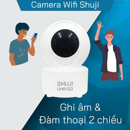 Camera Wifi không dây SHUJI UH612D - Xoay 360 độ - Báo động khi có trộm - Độ phân giải 4.0mp cho hình ảnh nét đẹp gấp đôi Full HD 1080- Hàng chính hãng