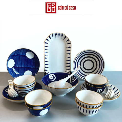 Bộ bát đĩa cao cấp phong cách Nhật Bản kèm hộp đựng sang trọng