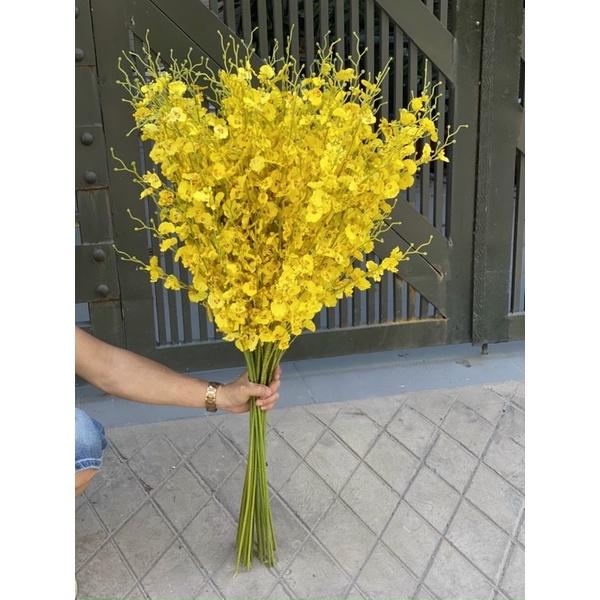 Cành hoa lan vũ nữ 8 nhánh màu vàng