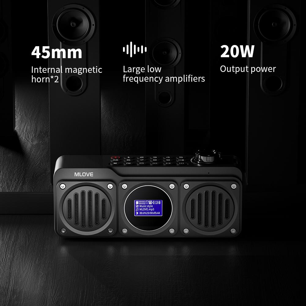 Mlove bv810 loa bluetooth di động với đài FM, loa chống nước, màn hình LCD, cuộc gọi miễn phí HD, Micro SD Card Slot Màu