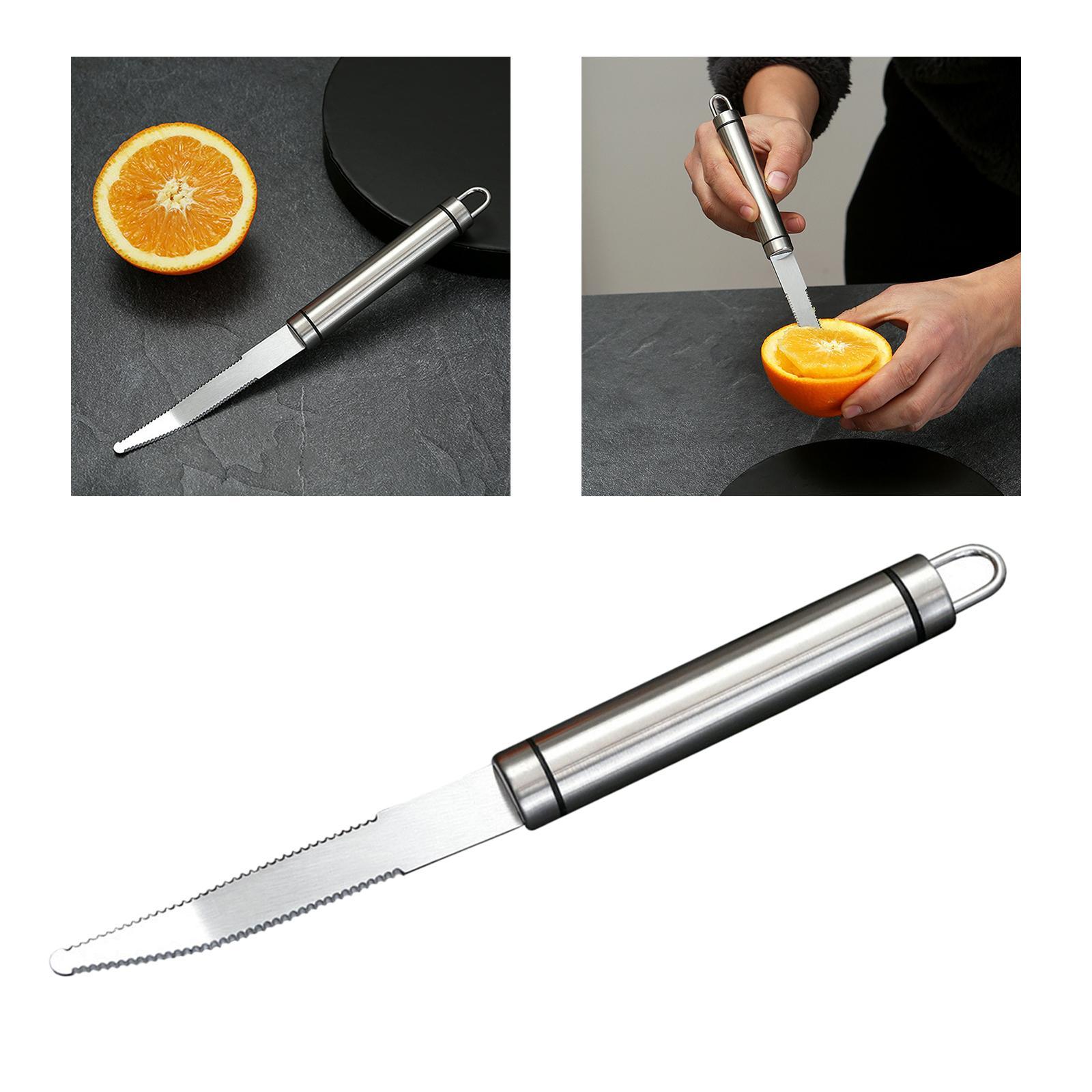 Manual Grapefruit Knife Kitchen Peeler Long Handle for Fruit Curved Lemon