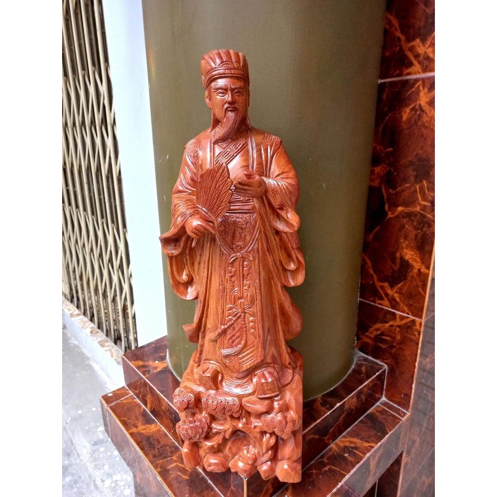 Tượng khổng minh bằng gỗ hương đá kt 60×21×13cm