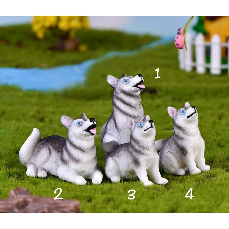 Mô Hình Chó Husky Làm Tiểu Cảnh - trang trí terrarium / decord mô hình quà tặng trang trí