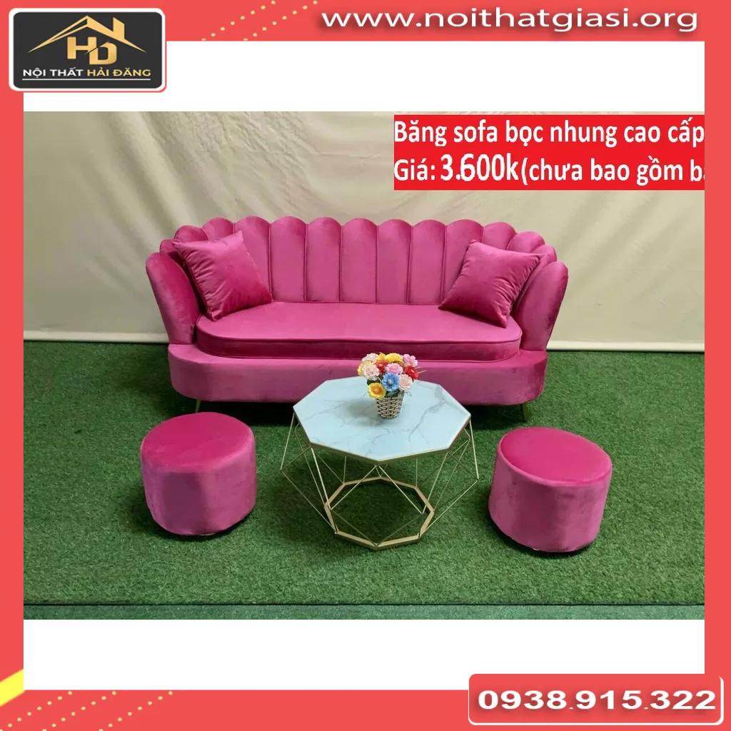 Bộ ghế sofa màu hồng