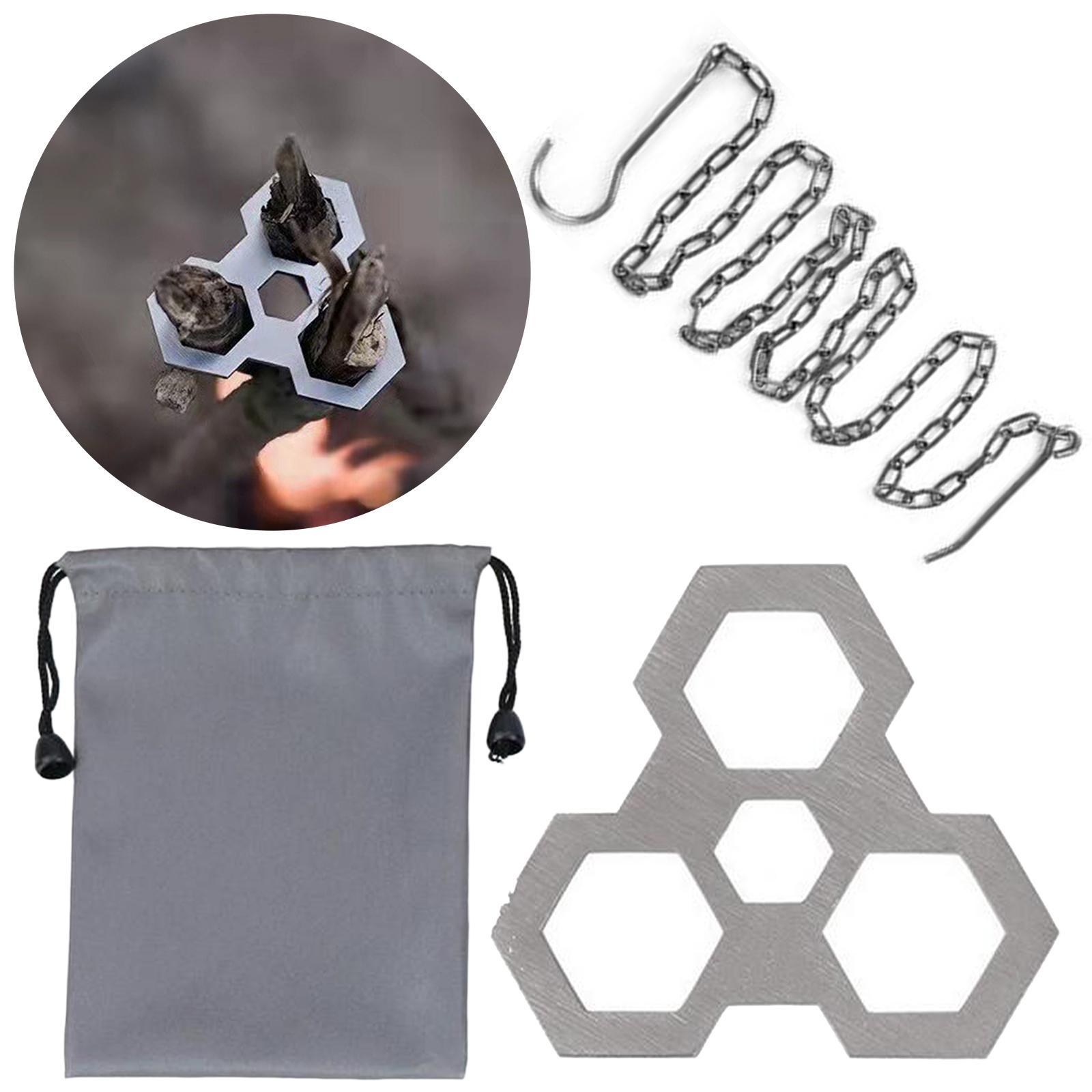 Camping Tripod Board, Turn Branches into Campfire Tripod, Campfire Support Plate with Chain for Hanging Cookware, Great Accessory for Outdoor Cooking