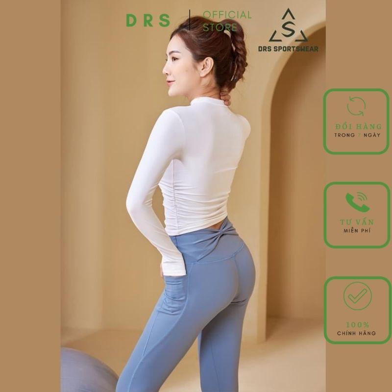 Quần thể thao nữ DRS, quần legging nữ tập gym DRN47 với thiết kế đai nơ xinh xắn, dễ thương, cá tính