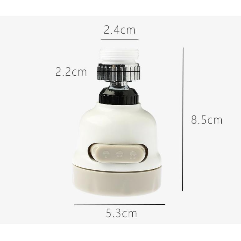 Đầu tăng áp lực nước với 3 chế độ nước Xoay đa năng 180 độ lắp vòi rửa bát