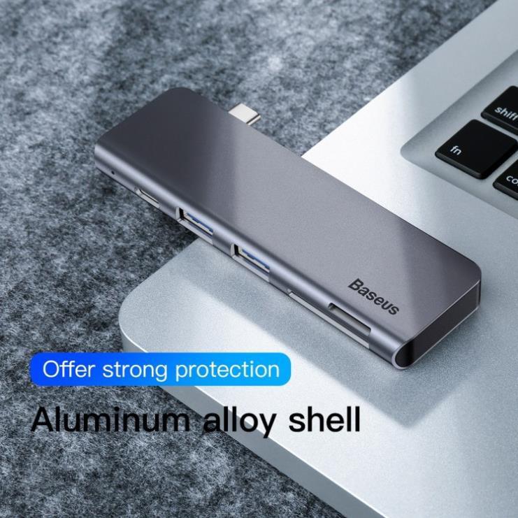 Bộ chuyển đổi 5 trong 1 dành cho laptop Baseus CAHUB-K0G công suất 60W - hàng chính hãng