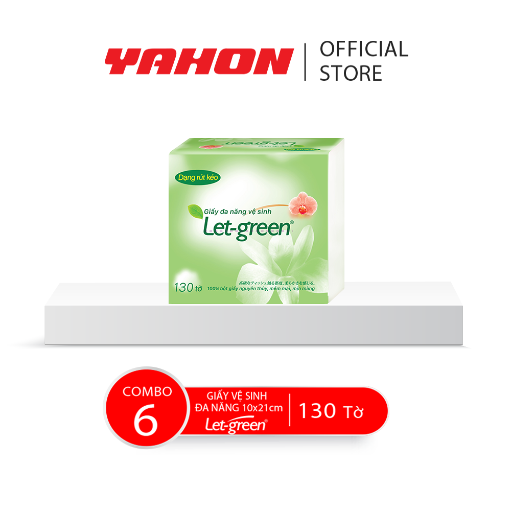 Combo 6 Bao Giấy Vệ Sinh Đa Năng LET-GREEN 10*21cm, 130 Tờ/Bao