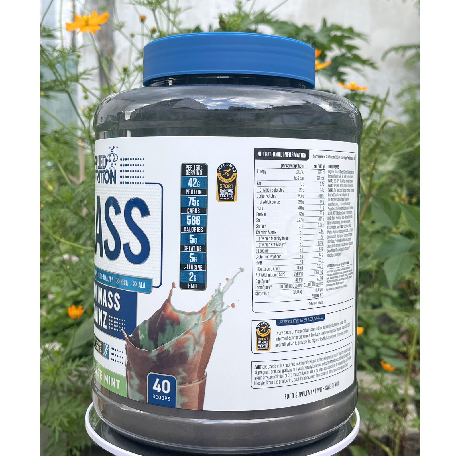 Sữa tăng cân tăng cơ nạc Critical Mass của APPLIED NUTRITION hương Socola Bạc Hà hộp 2.4kg hỗ trợ tăng cân, tăng cơ nhanh cho người gầy kén ăn