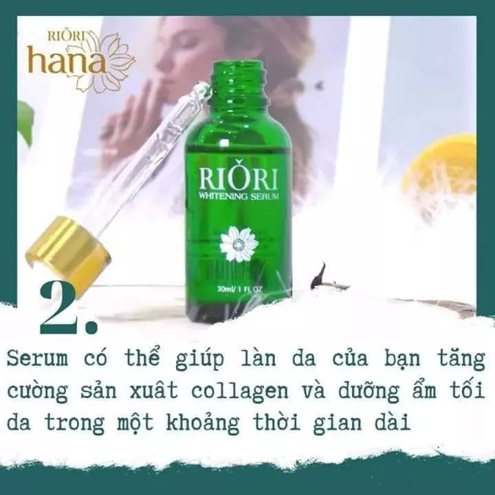 Serum Dưỡng Trắng Da RIORI Whitening Serum 30ml - Tinh Chất Ngăn Ngừa Lão Hóa, Se Khít Lỗ Chân Lông, Mờ Nám Thâm Sạm