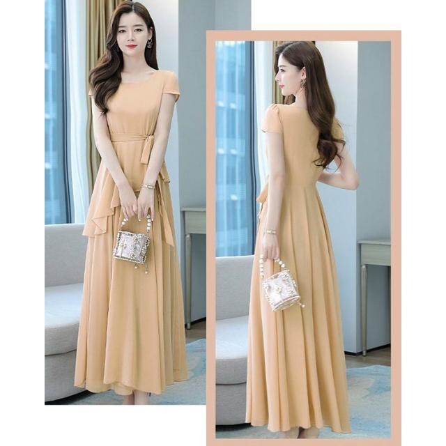 ĐẦM XÒE DÀI PHỐI TÀ XÉO THẮT EO