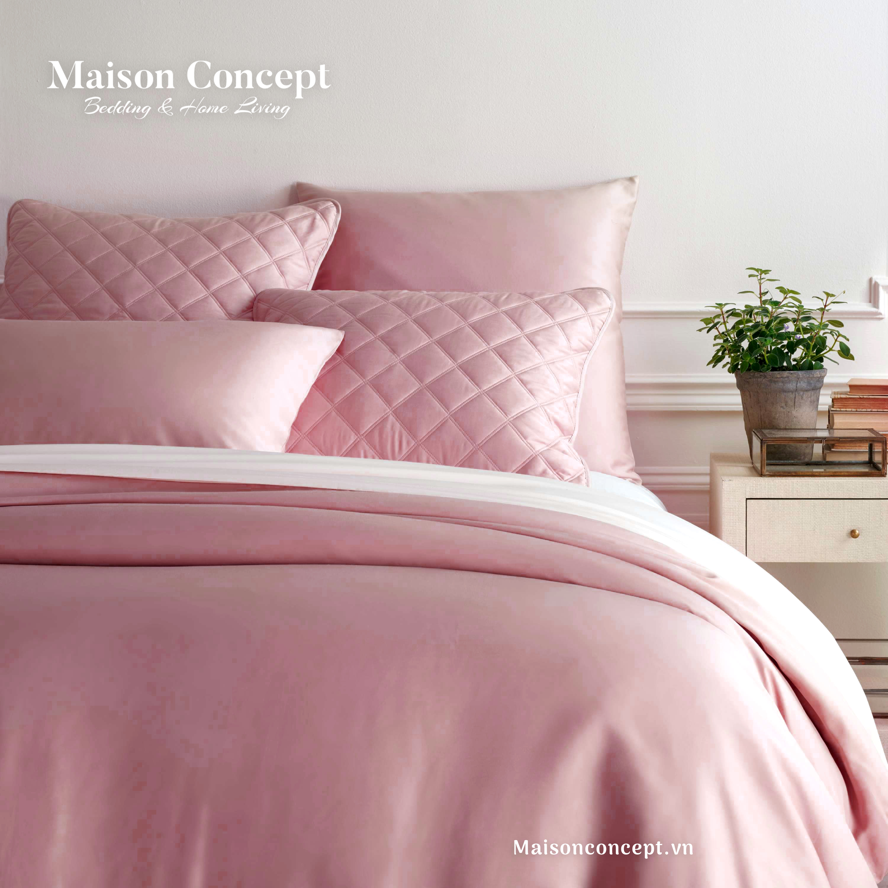 Áo gối nằm Lụa Tencel dòng cao cấp Signature Maison Concept_Rose MS09