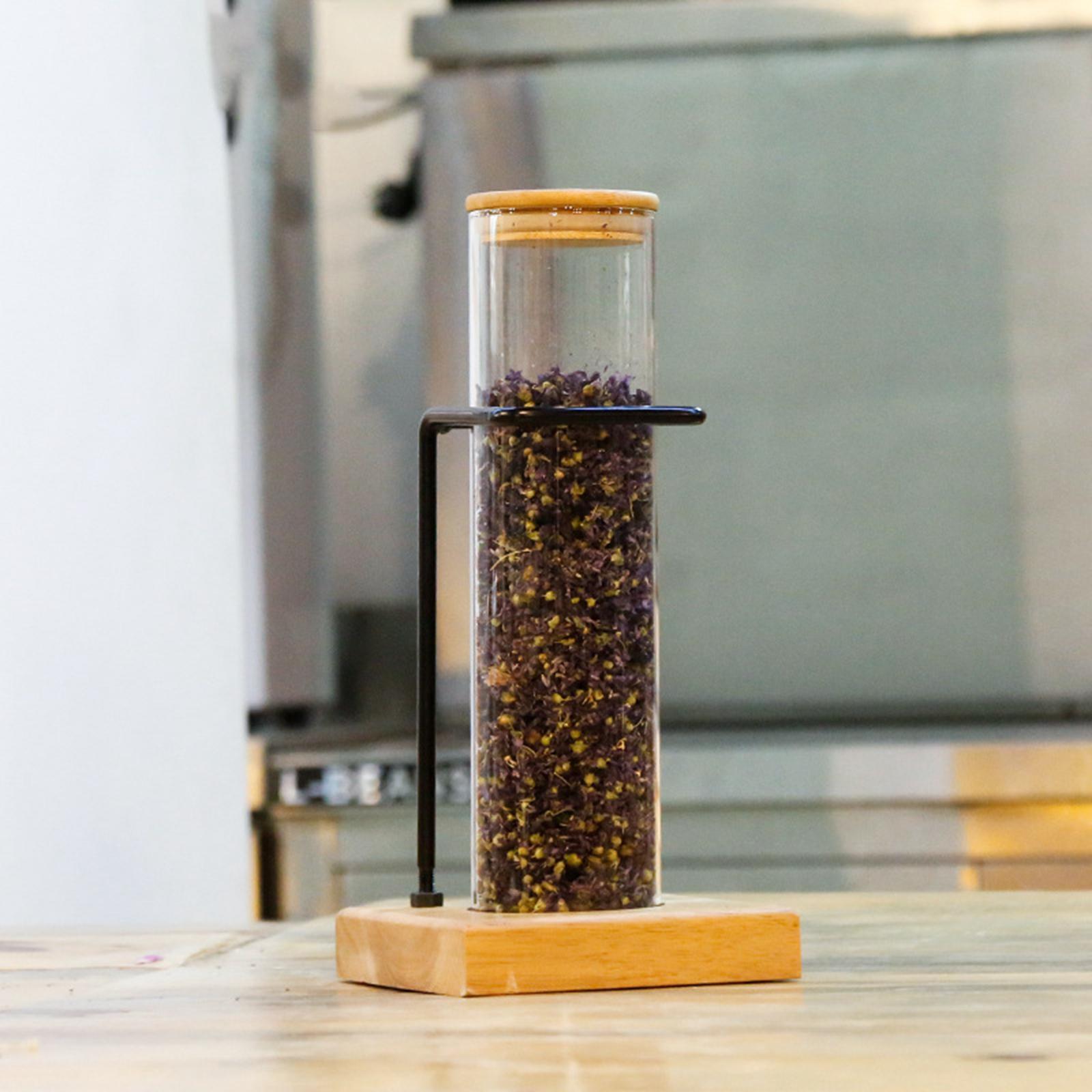 Household Tea Display Rack Glass Bottle Spice Rack for Tea