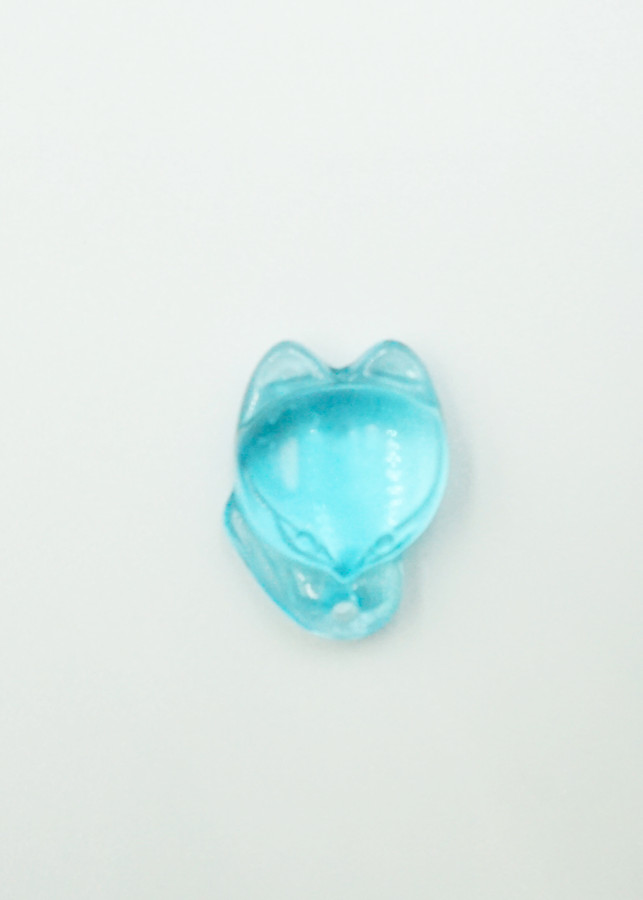 Mặt dây Hồ Ly baby đá Topaz xanh biển Tình Duyên - mạng Thủy