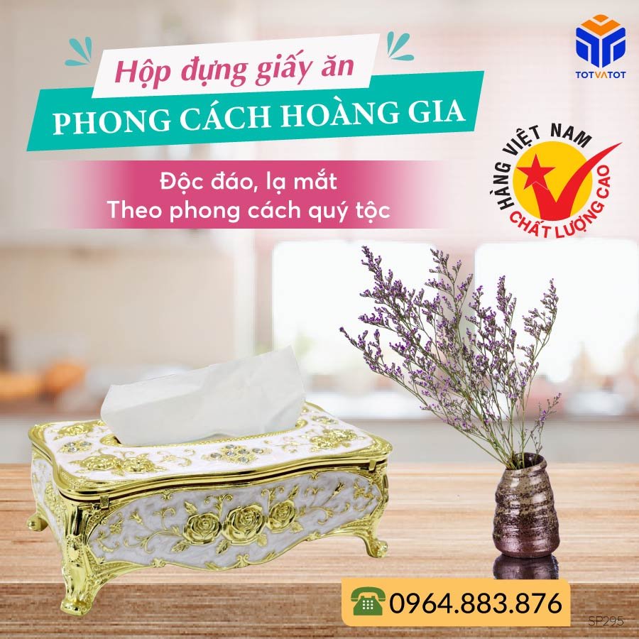 Hộp đựng giấy ăn chất liệu hợp kim