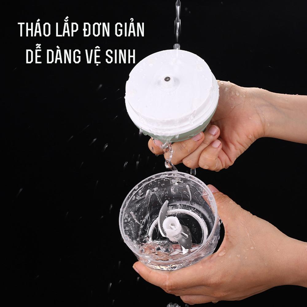 Máy Xay Mini Cầm Tay Ssgp Pin Sạc Công Suất 45W - Xay Thịt, Rau, Củ Quả Đa Năng 250Ml - Giao Hàng Toàn Quốc