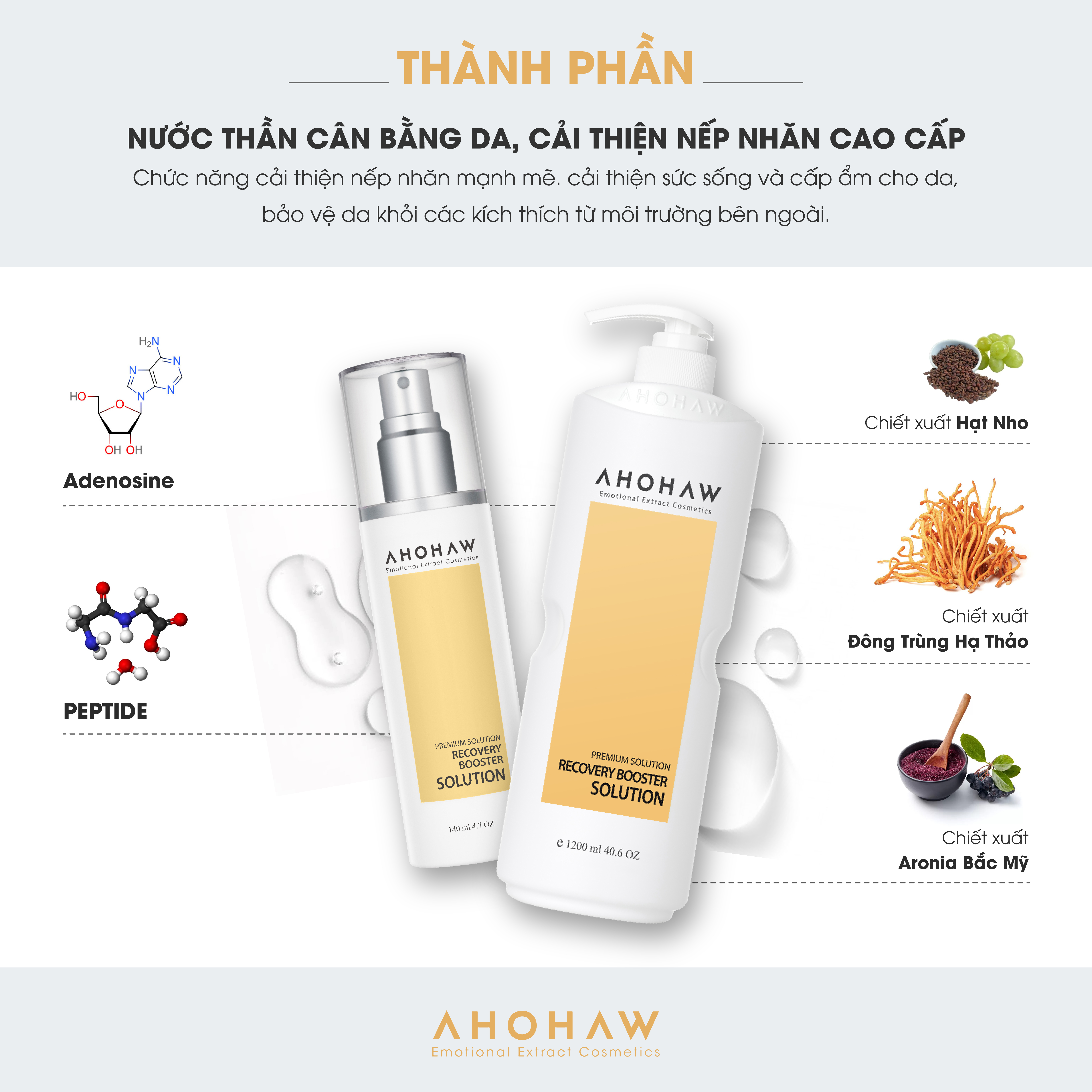 Tinh Chất Chống Lão Hóa Ahohaw Premium Solution Recovery Booster Solution