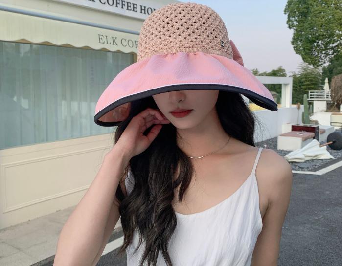 Mũ nữ rộng vành gắn nơ phong cách Hàn bản to, nón chống nắng chống tia cực tím