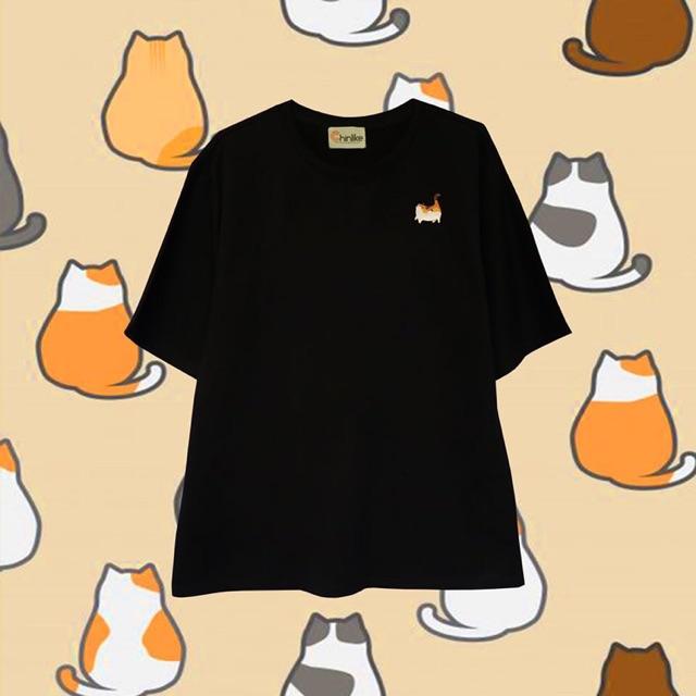 Áo thun tay lỡ Cat T-shirt