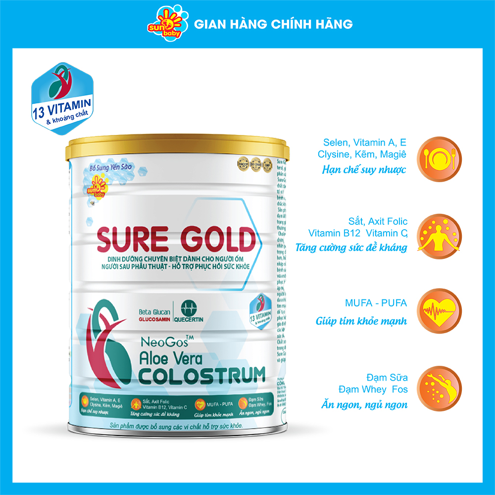 Sữa bột Sure Gold cho người bệnh và ăn uống kém (900g) Sunbaby SBTC2019