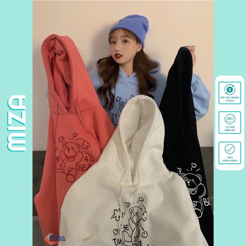 Áo hoodie nữ nam unisex cặp đôi local brand nỉ ngoại cao cấp da cá form rộng có mũ ulzzang hàn quốc cute zip BEAR