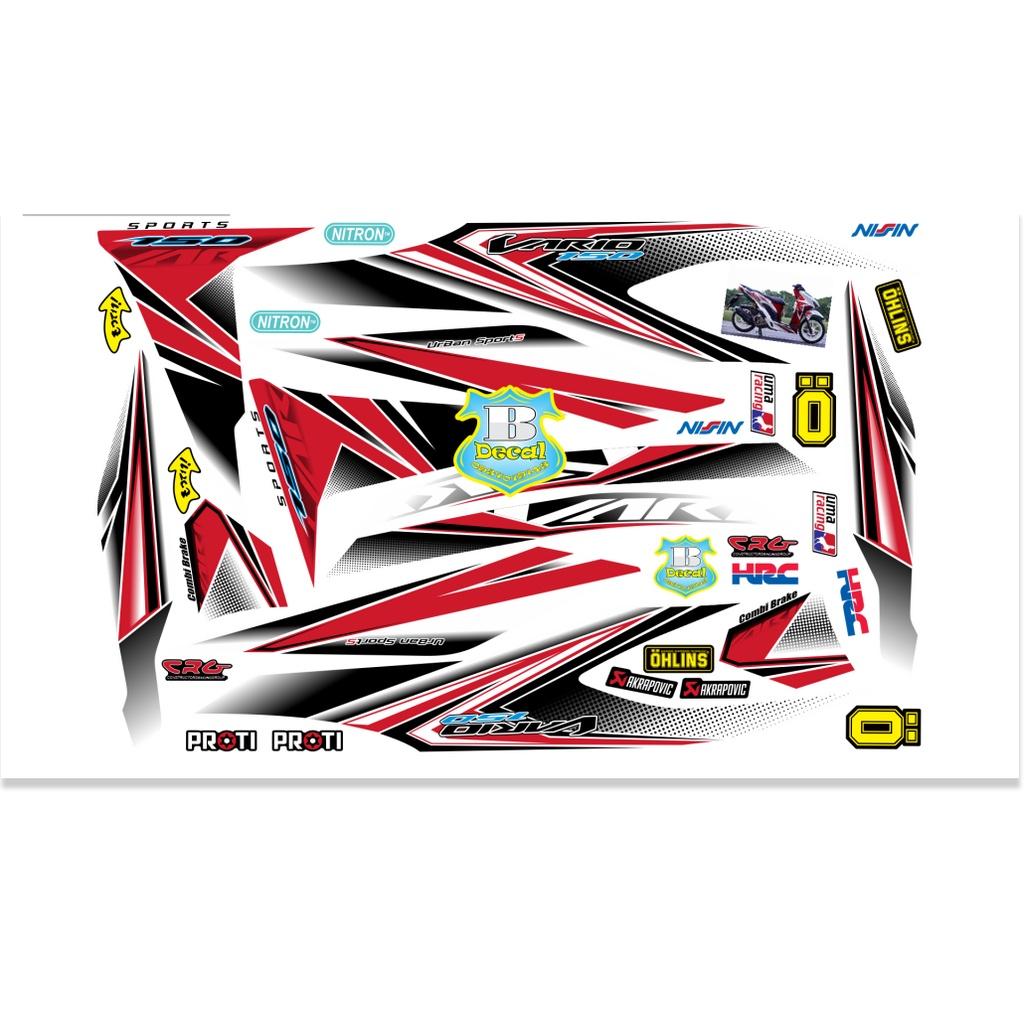 Tem rời dành cho vario 150 trắng đỏ rice decal